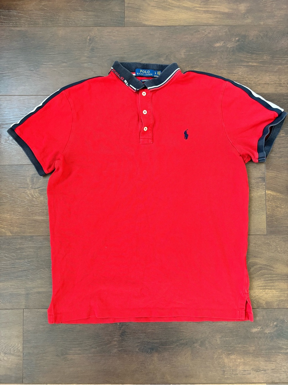 Ralph Lauren Red Polo with Navy Trim